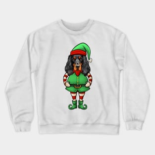 Funny Christmas Elf Gordon Setter Dog Crewneck Sweatshirt